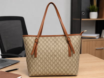 Women’s Monogram Tote Bag – Elegant Everyday Shoulder Bag