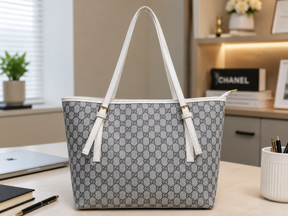 Women’s Monogram Tote Bag – Elegant Everyday Shoulder Bag