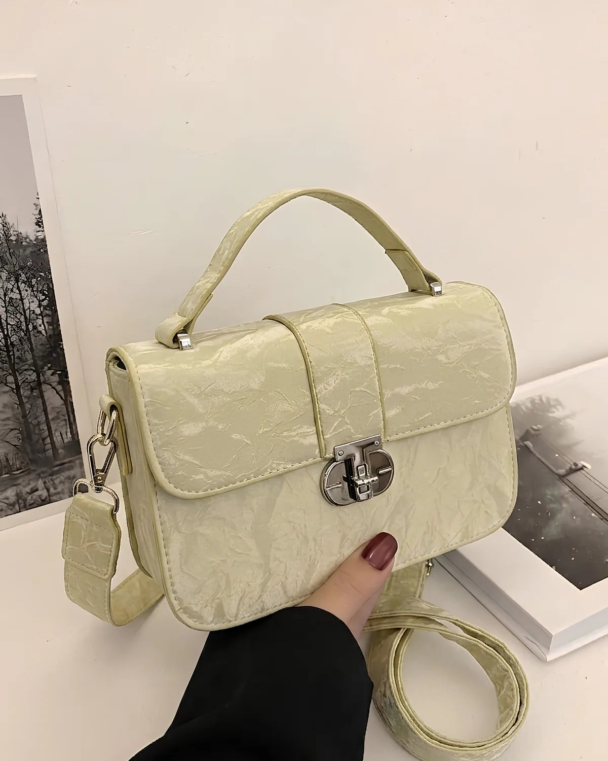 Spring Summer Hot Sale Of The Season Pink Peach Oolong French Underarm Bag Women's Crossbody Shoulder Bag Street Trend Floral...